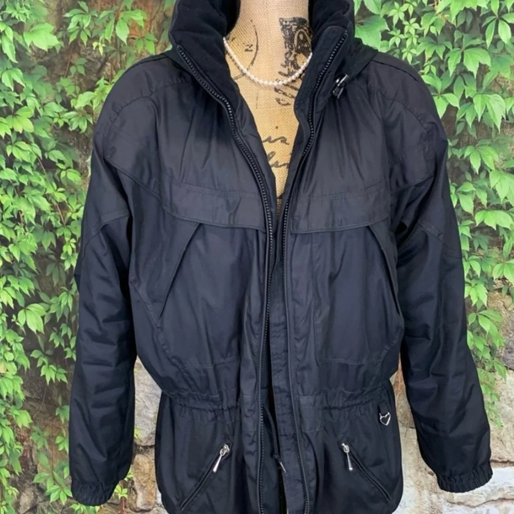 VINTAGE OBERMEYER Black Zip Front Thermolite Ski Jacket, 14 - Picture 3 of 15